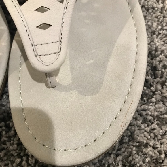 Franco Sarto Charlize Grey Leather Sandals - Picture 9 of 10